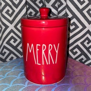 Rae Dunn Merry Christmas Bathroom Jar with Lid